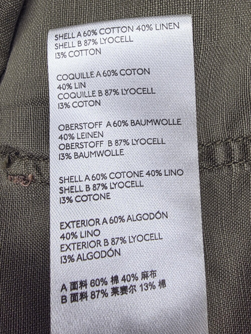 Anthropologie Olive Linen Blend Funnel Neck Utility Jacket Bell Sleeve Medium - Picture 15 of 15